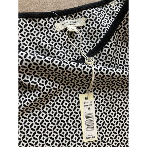 Max Studio Women’s Two Piece Pant Set Sz M New Black White Wide Leg Capri $168 - Picture 3 of 11